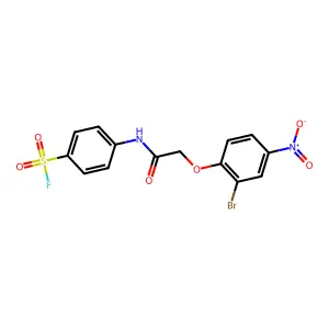 Benzenesulfonylfluoride, 4-[[2-(2-bromo-4-nitrophenoxy)acetyl]amino]- structure
