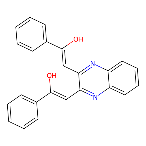 (2Z)-2-[(3Z)-3-phenacylidene-1,4-dihydroquinoxalin-2-ylidene]-1-phenyl-ethanone structure