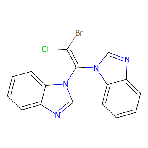 (1-Benzimidazolyl-2-bromo-2-chlorovinyl)benzimidazole structure