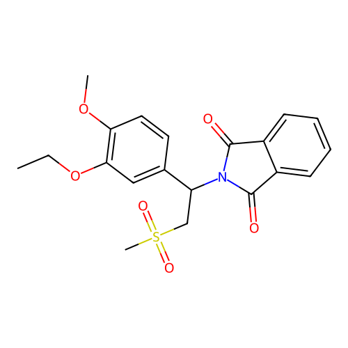 2-(1-(3-Ethoxy-4-methoxyphenyl)-2-(methylsulfonyl)ethyl)isoindoline-1,3-dione structure