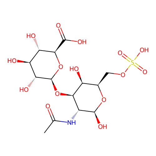beta-D-GlcpA-(1->3)-beta-D-GalpNAc6S structure