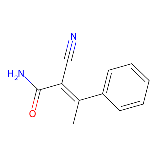 2-Cyano-3-phenylbut-2-enamide structure