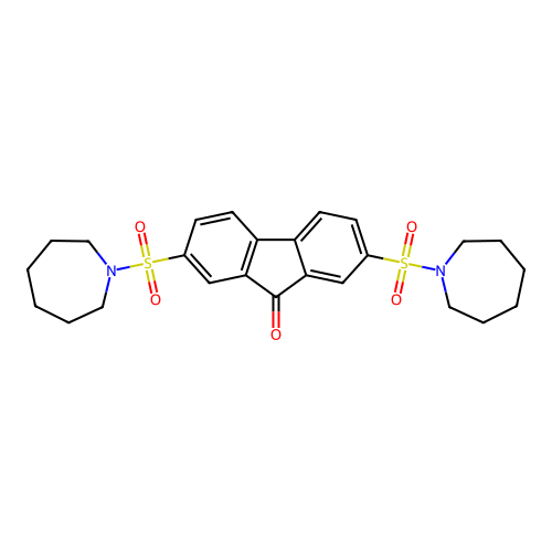 2,7-bis(azepan-1-ylsulfonyl)-9H-fluoren-9-one structure