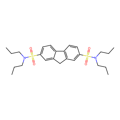 N2,N2,N7,N7-tetrapropyl-9H-fluorene-2,7-disulfonamide structure