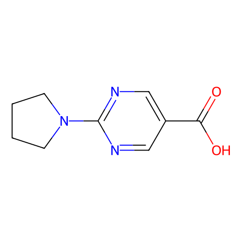 2-Pyrrolidin-1-ylpyrimidine-5-carboxylic acid structure
