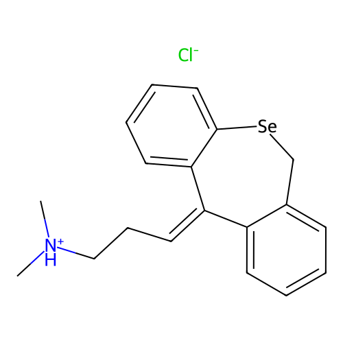 Dibenzo(b,e)selenepin-delta(sup 11(6H),gamma)-propylamine, N,N-dimethyl-, hydrochloride, (E)- structure