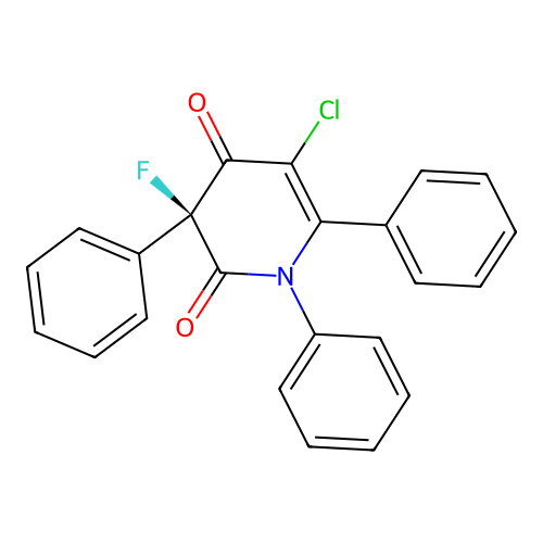 5-Chloro-3-fluoro-1,3,6-triphenylpyridine-2,4(1H,3H)-dione structure
