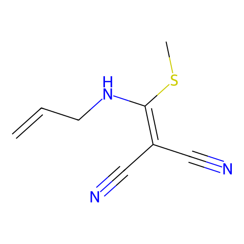 Propanedinitrile, 2-(allylamino)(methylthio)methylene- structure