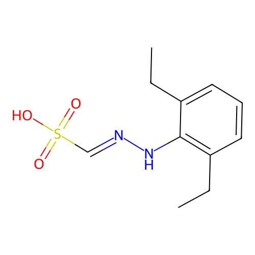 Methanesulfonic acid, 1-((2,6-diethylphenyl)amino)-1-imino- structure