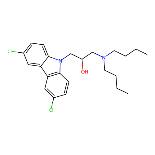 1-(dibutylamino)-3-(3,6-dichloro-9H-carbazol-9-yl)propan-2-ol structure