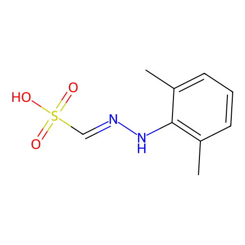 Methanesulfonic acid, 1-((2,6-dimethylphenyl)amino)-1-imino- structure