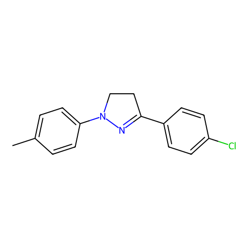 2-Pyrazoline, 3-(p-chlorophenyl)-1-p-tolyl- structure