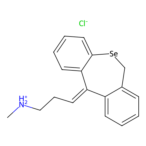 Dibenzo(b,e)selenepin-delta(sup 11(6H),gamma)-propylamine, N-methyl-, hydrochloride, (E)- structure