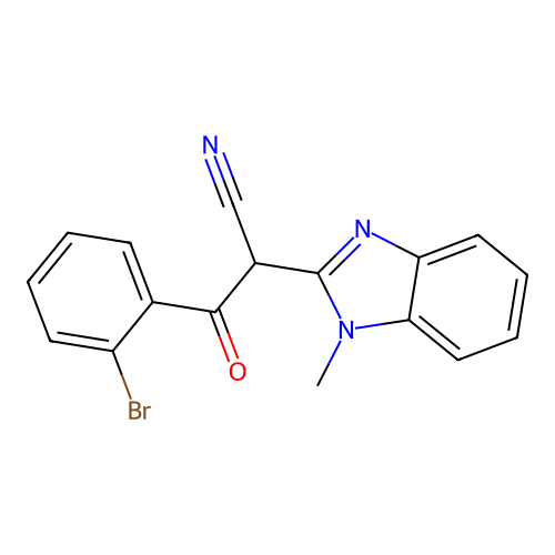 3-(2-Bromophenyl)-2-(1-methylbenzimidazol-2-yl)-3-oxopropanenitrile structure