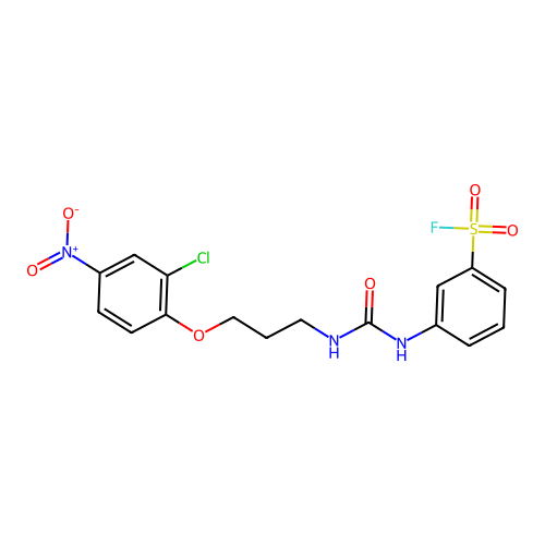 3-({[3-(2-Chloro-4-nitrophenoxy)propyl]carbamoyl}amino)benzenesulfonyl fluoride structure