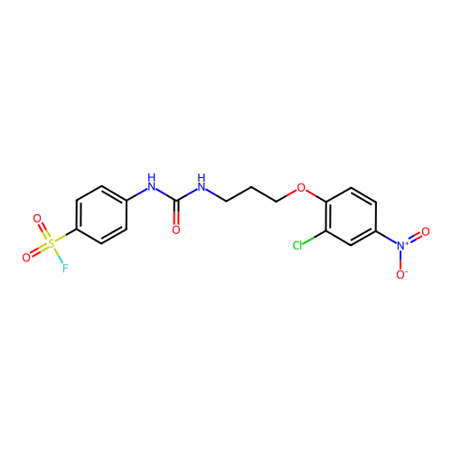 4-({[3-(2-Chloro-4-nitrophenoxy)propyl]carbamoyl}amino)benzenesulfonyl fluoride structure