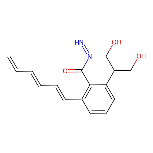Succinic acid, 2-(m-(1,3,5-hexatrienyl)phenyl)hydrazide structure