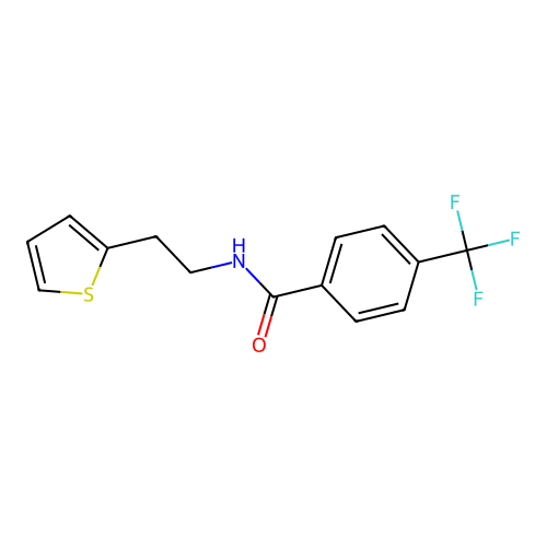 N-[2-(2-thienyl)ethyl]-4-(trifluoromethyl)benzamide structure