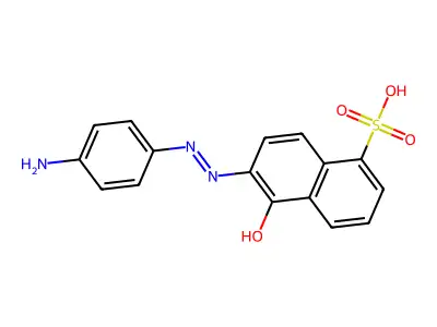 6-[2-(4-Aminophenyl)diazenyl]-5-hydroxy-1-naphthalenesulfonic acid structure