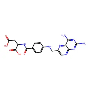 2-[[4-[(2,4-Diaminopteridin-6-yl)methylamino]benzoyl]amino]butanedioic acid structure