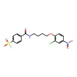 4-((4-(2-Chloro-4-nitrophenoxy)butyl)carbamoyl)benzene-1-sulfonyl fluoride structure