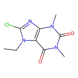 8-chloro-7-ethyl-1,3-dimethyl-3,7-dihydro-1H-purine-2,6-dione structure