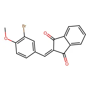2-[(3-bromo-4-methoxyphenyl)methylene]-1H-indene-1,3(2H)-dione structure