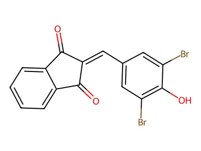 2-(3,5-Dibromo-4-hydroxy-benzylidene)-indan-1,3-dione structure