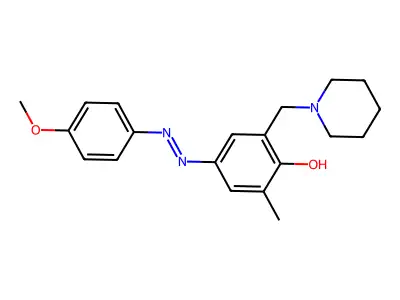4-[2-(4-Methoxyphenyl)diaz-1-enyl]-2-methyl-6-(piperidinomethyl)phenol structure