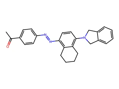 Ethanone, 1-[4-[2-[4-(1,3-dihydro-2H-isoindol-2-yl)-5,6,7,8-tetrahydro-1-naphthalenyl]diazenyl]phenyl]- structure