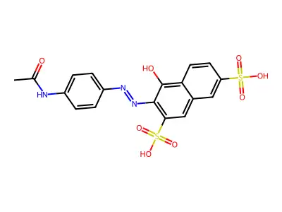 3-((4-Acetamidophenyl)diazenyl)-4-hydroxy-2,7-naphthalenedisulfonic acid structure