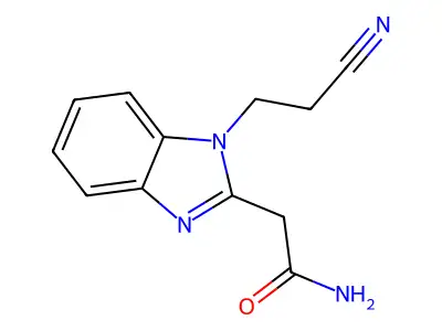 2-[1-(2-cyanoethyl)-1H-benzimidazol-2-yl]acetamide structure