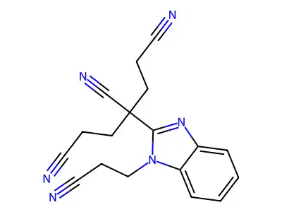 3-[1-(2-Cyanoethyl)benzimidazol-2-yl]pentane-1,3,5-tricarbonitrile structure