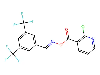 3-{[({[3,5-bis(trifluoromethyl)phenyl]methylene}amino)oxy]carbonyl}-2-chloropyridine structure