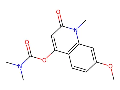 (7-methoxy-1-methyl-2-oxoquinolin-4-yl) N,N-dimethylcarbamate structure
