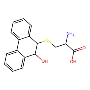 S-(9-Hydroxy-9,10-dihydro-10-phenanthryl)-L-cysteine structure