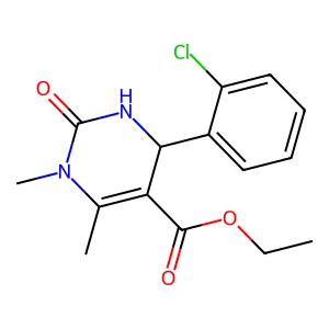 ethyl 4-(2-chlorophenyl)-1,6-dimethyl-2-oxo-1,2,3,4-tetrahydropyrimidine-5-carboxylate structure