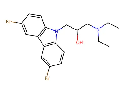 1-(3,6-dibromo-9H-carbazol-9-yl)-3-(diethylamino)propan-2-ol structure