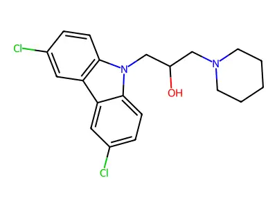 1-(3,6-Dichloro-carbazol-9-yl)-3-piperidin-1-yl-propan-2-ol structure
