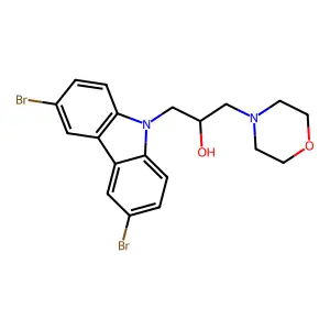 3,6-Dibromo-9-(2-hydroxy-3-morpholinopropyl)carbazole structure