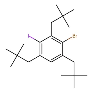 Benzene, 2-bromo-4-iodo-1,3,5-trineopentyl- structure