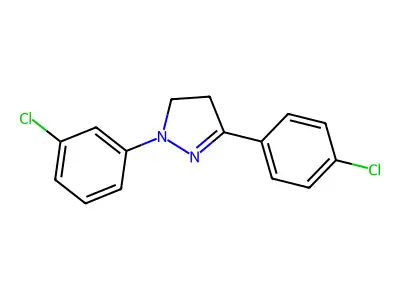 1-(3-Chlorophenyl)-3-(4-chlorophenyl)-2-pyrazoline structure