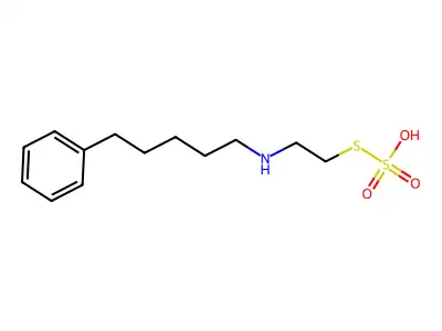 Ethanethiol, 2-(5-phenylpentyl)amino-, hydrogen sulfate (ester) structure