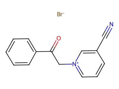 3-Cyano-1-(2-oxo-2-phenylethyl)pyridin-1-ium bromide structure
