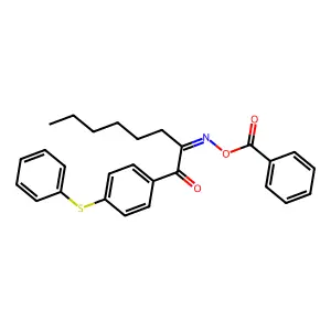 1,2-Octanedione, 1-[4-(phenylthio)phenyl]-, 2-(O-benzoyloxime) structure