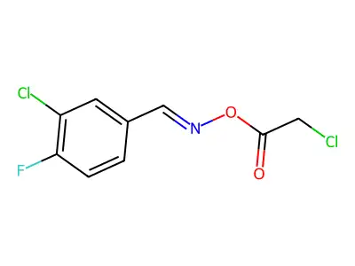 [(3-Chloro-4-fluorophenyl)methylideneamino] 2-chloroacetate structure