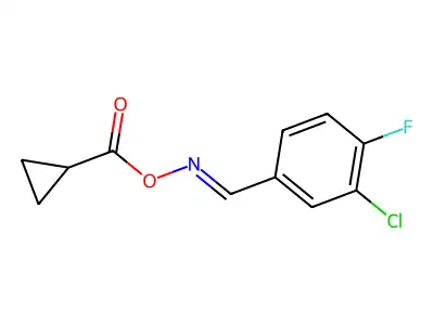 3-Chloro-4-fluorobenzaldehyde O-(cyclopropylcarbonyl)oxime structure