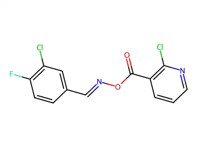 [(3-Chloro-4-fluorophenyl)methylideneamino] 2-chloropyridine-3-carboxylate structure