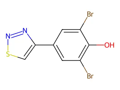 2,6-Dibromo-4-(1,2,3-thiadiazol-4-yl)phenol structure