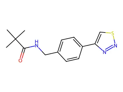 2,2-Dimethyl-N-[[4-(1,2,3-thiadiazol-4-yl)phenyl]methyl]propanamide structure